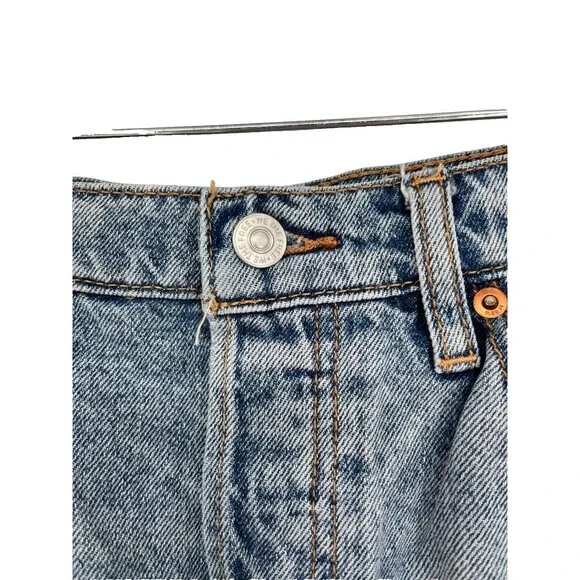 We The Free Denim Mini Skirt Women's Size 25 Asymmetrical Raw Hem Y2K Grunge - Picture 3 of 7